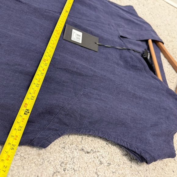 Kokomarina XXL linen Asymmetrical Dress in dark blue palette. - Picture 7 of 11